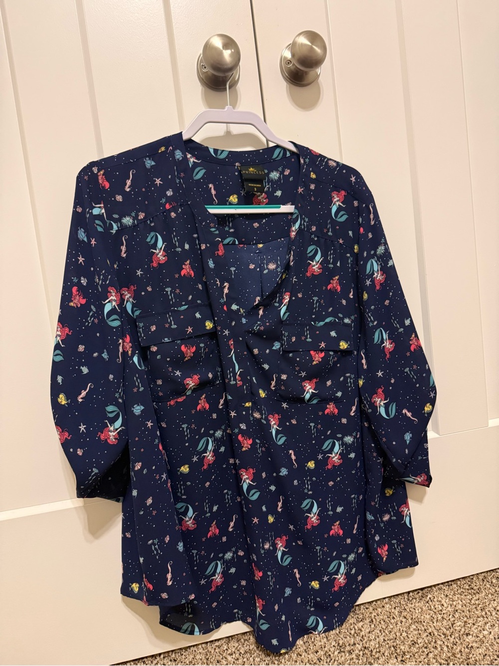 Navy woman's Mermaid Print Blouse